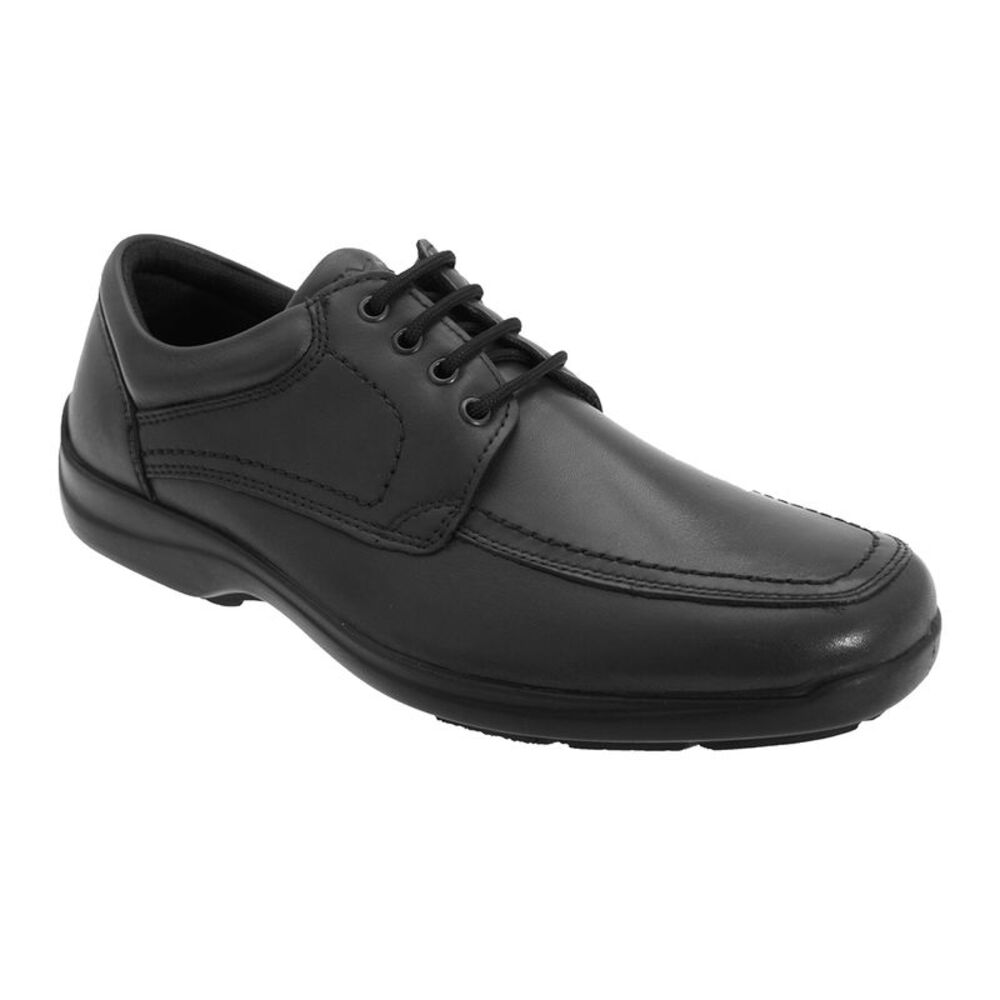 IMAC Mens Mudguard Panel Tie Lace up Leather Black Formal Work Shoes /Loafers /